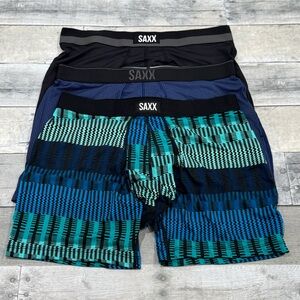 SAXX MEN’S BOXER BRIEF UNDERWEAR 3-PACK ASSORTED COLORS & STYLES -  SZ - MEDIUM